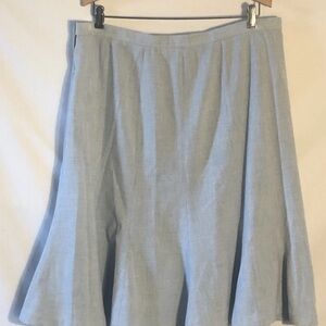 Vtg Focus 2000 Womens 16P Retro Light Blue Aline Midi Skirt Stretch Side Zip Y2K